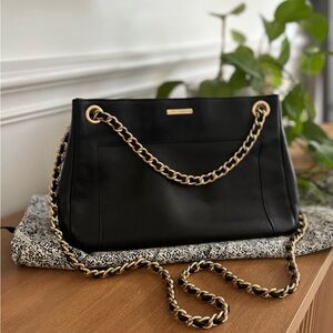 Rebecca Minkoff Elegant Black Bag with Gold Chain
